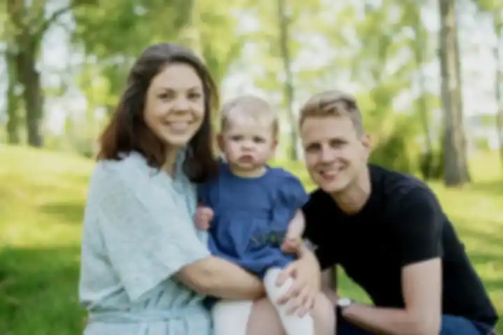 Familj utomhus